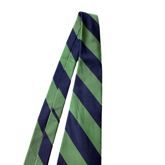 Brooks Brother Makers Silk And Cotton Blend Tie Striped - Picture 2 of 9